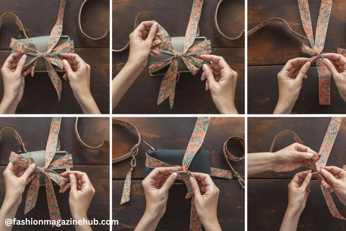 how to tie twilly to crossbody strap